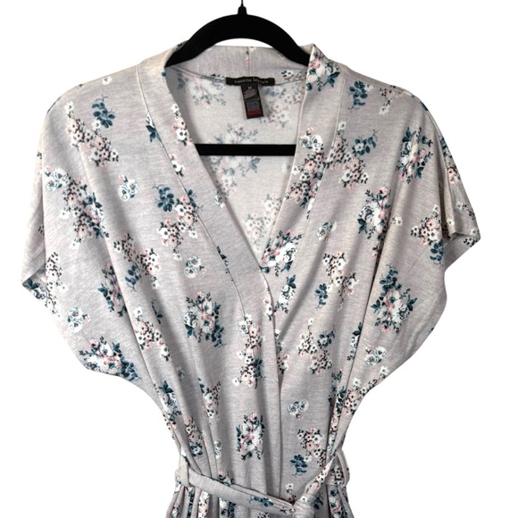 Nanette Lepore Floral Gray Wrap Tunic Top Medium - Picture 4 of 8
